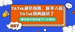 TikTok避坑指南,新手入局TikTok别再踩坑了-网创指引人