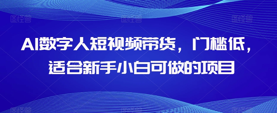 AI数字人短视频带货,门槛低,适合新手小白可做的项目