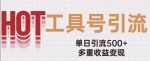 用工具号来破局,单日引流500+一条广告4位数多重收益变现玩儿法【揭秘】-网创指引人