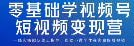 0基础学视频号短视频变现,适合新人学习的短视频变现课
