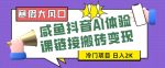 寒假大风口咸鱼抖音AI体验课链接搬砖变现,全网首发冷门项目,小白可日入2K+【揭秘】-网创指引人