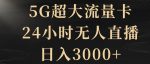 5G超大流量卡,24小时无人直播,日入3000+【揭秘】-网创指引人