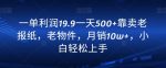一单利润19.9一天500+靠卖老报纸,老物件,月销10w+,小白轻松上手-网创指引人