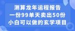 小白可做的玄学项目,出售”龙年运程报告”一份99元单日卖出100份利润9900元,0成本投入【揭秘】-网创指引人