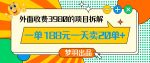 外面收费3980的年前必做项目一单188元一天能卖20单【拆解】-网创指引人