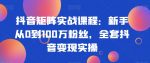 抖音矩阵实战课程：新手从0到100万粉丝，全套抖音变现实操-网创指引人