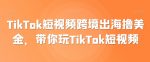 TikTok短视频跨境出海撸美金,带你玩TikTok短视频-网创指引人