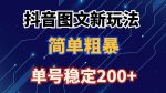 抖音图文流量变现,抖音图文新玩法,日入200+【揭秘】-网创指引人