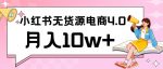 小红书新电商实战,无货源实操从0到1月入10w+联合抖音放大收益【揭秘】-网创指引人
