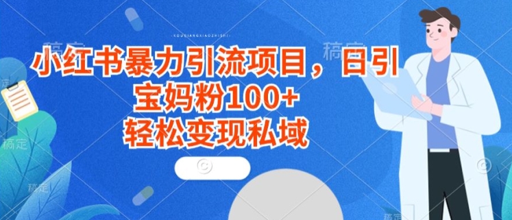 小红书暴力引流项目,日引宝妈粉100+,轻松变现私域