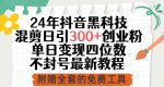 24年抖音黑科技混剪日引300+创业粉,单日变现四位数不封号最新教程【揭秘】-网创指引人