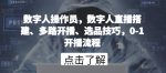 数字人操作员，数字人直播搭建、多路开播、选品技巧，0-1开播流程-网创指引人