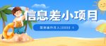 冷门赛道,信息差小项目,0成本,简单操作月入10000-网创指引人