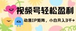 视频号轻松盈利,动漫IP矩阵,小白也能月入3000+!-网创指引人