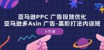 亚马逊PPC 广告投放优化:亚马逊多Asin 广告-高阶打法内训班-9节课-网创指引人