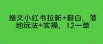 推文小红书拉新+报白，落地玩法+实操，12一单-网创指引人