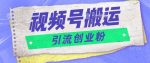 视频号搬运去重,单日引流200+创业粉-网创指引人